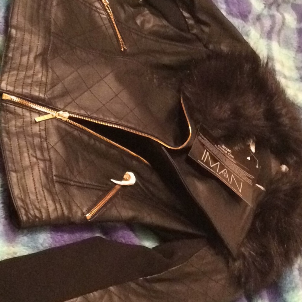 100% Leather Jacket by IMAN